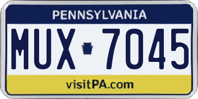 PA license plate MUX7045