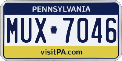 PA license plate MUX7046