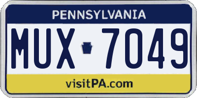 PA license plate MUX7049