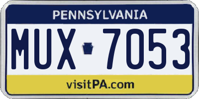 PA license plate MUX7053