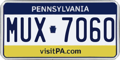 PA license plate MUX7060