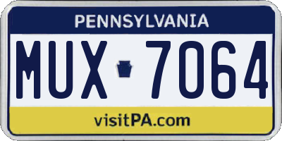 PA license plate MUX7064