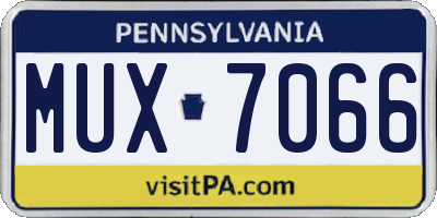 PA license plate MUX7066