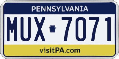 PA license plate MUX7071