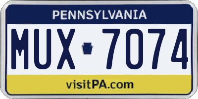 PA license plate MUX7074