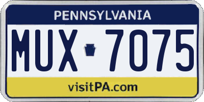 PA license plate MUX7075