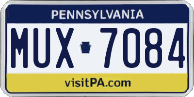 PA license plate MUX7084