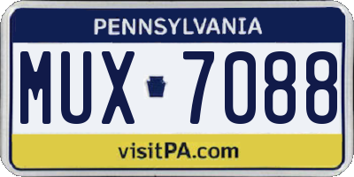 PA license plate MUX7088