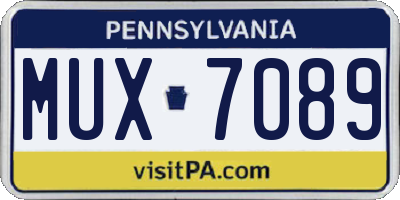 PA license plate MUX7089