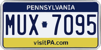 PA license plate MUX7095