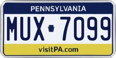 PA license plate MUX7099