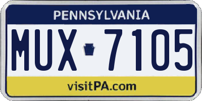 PA license plate MUX7105