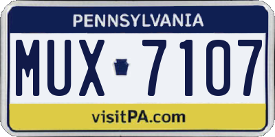 PA license plate MUX7107