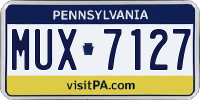 PA license plate MUX7127
