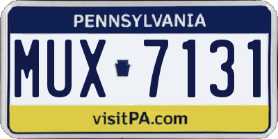 PA license plate MUX7131
