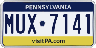 PA license plate MUX7141