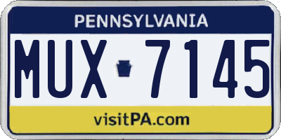 PA license plate MUX7145