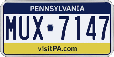 PA license plate MUX7147