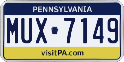 PA license plate MUX7149