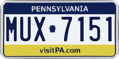 PA license plate MUX7151