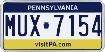 PA license plate MUX7154
