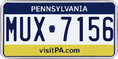 PA license plate MUX7156