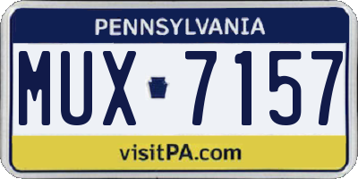 PA license plate MUX7157