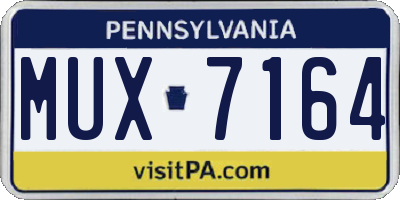 PA license plate MUX7164