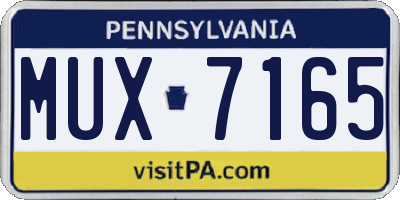 PA license plate MUX7165