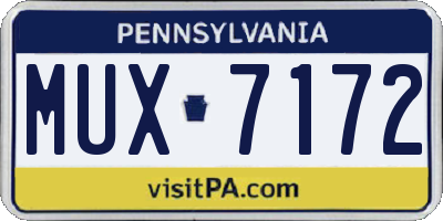 PA license plate MUX7172