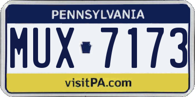 PA license plate MUX7173