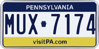PA license plate MUX7174