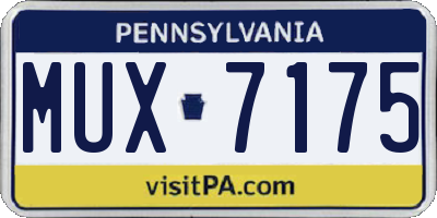PA license plate MUX7175