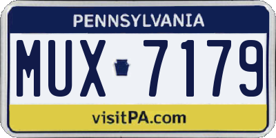 PA license plate MUX7179