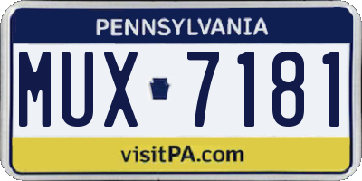 PA license plate MUX7181