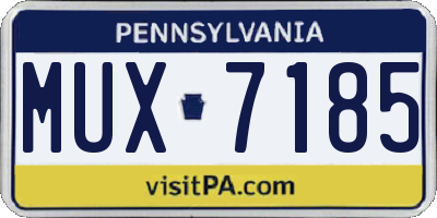 PA license plate MUX7185
