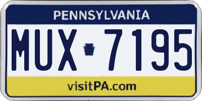 PA license plate MUX7195
