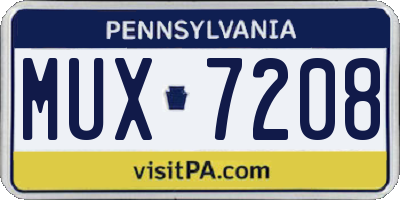 PA license plate MUX7208