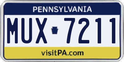 PA license plate MUX7211