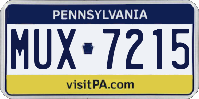 PA license plate MUX7215