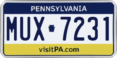 PA license plate MUX7231