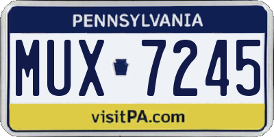 PA license plate MUX7245