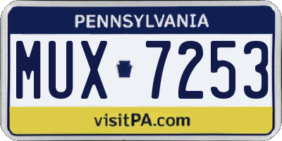 PA license plate MUX7253
