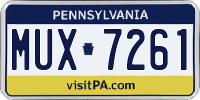 PA license plate MUX7261