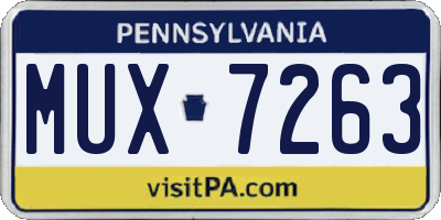 PA license plate MUX7263