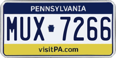 PA license plate MUX7266