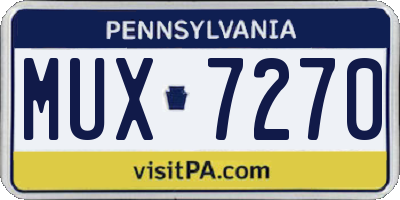 PA license plate MUX7270