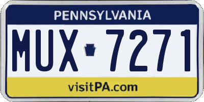 PA license plate MUX7271