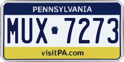 PA license plate MUX7273
