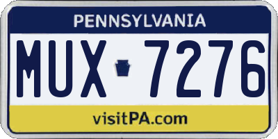 PA license plate MUX7276